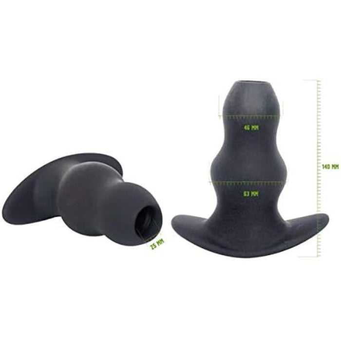 Anal play for advanced users. Brutus Ergo Bum Anal plug is the perfect anal toy for those who want something on the larger side. The wavy shape will make you feel every inch when it slides in. Made from silicone. Diameter outside 46-63mm, Diameter inside 25-40mm, Product insertable length 131mm, Product total length 140mm.