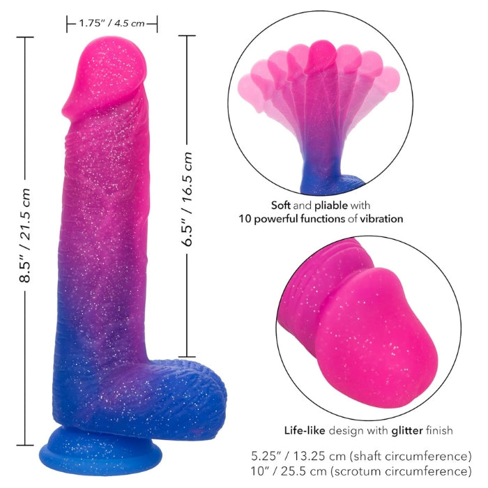 Lady Jane Adult Sex Shop | Calexotics Ombre Hombre XL Vibrating Dildo - Pink/Blue