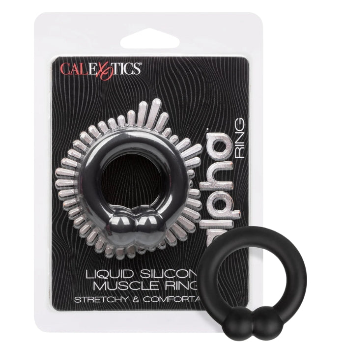 Calexotics Silicone Alpha Muscle Cock Ring - Black