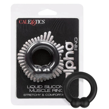 Calexotics Silicone Alpha Muscle Cock Ring - Black