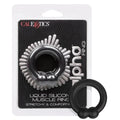 Calexotics Silicone Alpha black liquid silicone muscle cock ring with spikes