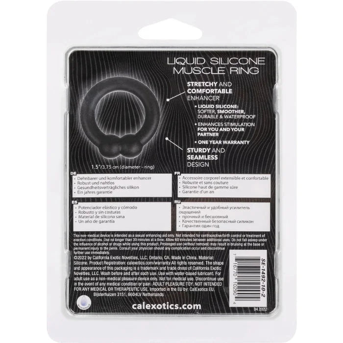 Calexotics Silicone Alpha black liquid silicone muscle cock ring