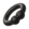 Calexotics Silicone Alpha black cock ring with three smooth beads