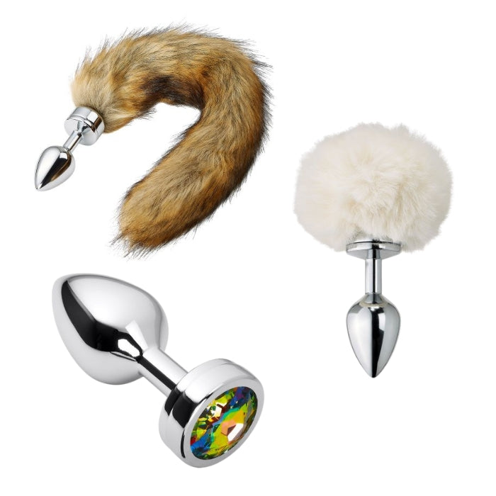Lady Jane Adult Sex Shop | Cloud 9 3 in1 Magnetic Tails Medium Anal Plug Set