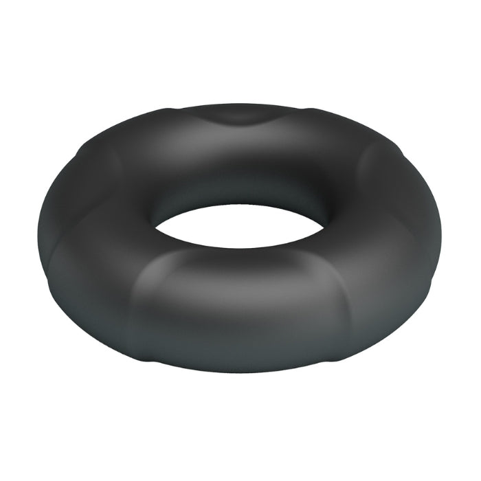 Crazy Bull Arvell black silicone cock ring with textured segmented surface