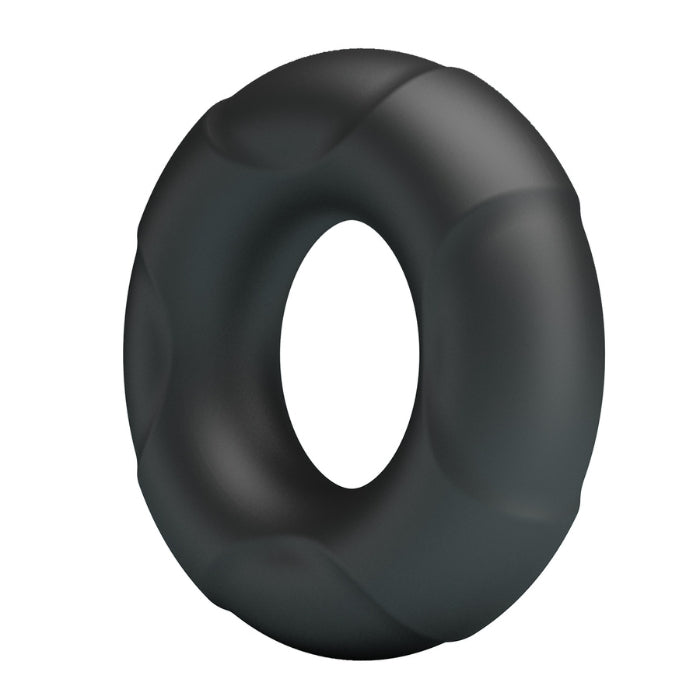 Crazy Bull Arvell black silicone cock ring with ribbed texture
