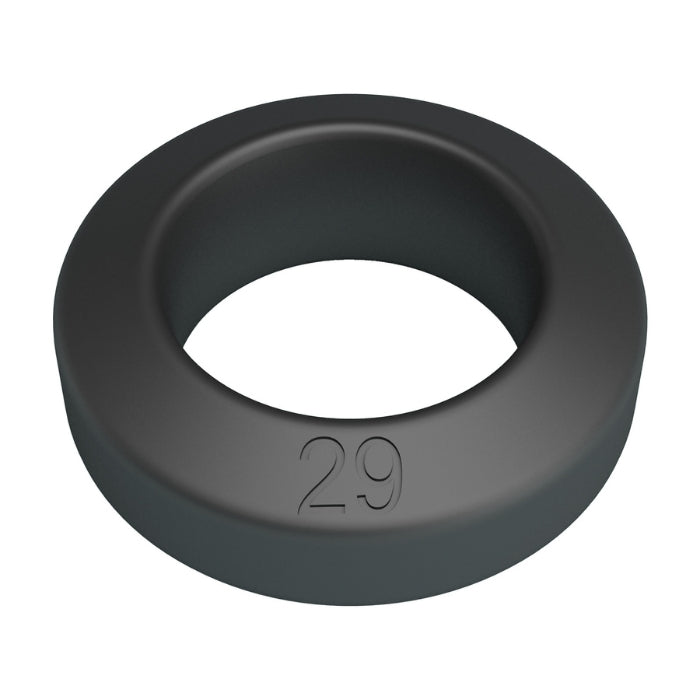 Crazy Bull Brodan black silicone cock ring with 29 engraving