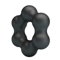 Black Crazy Bull Clauzell flower cock ring with matte silicone lobes
