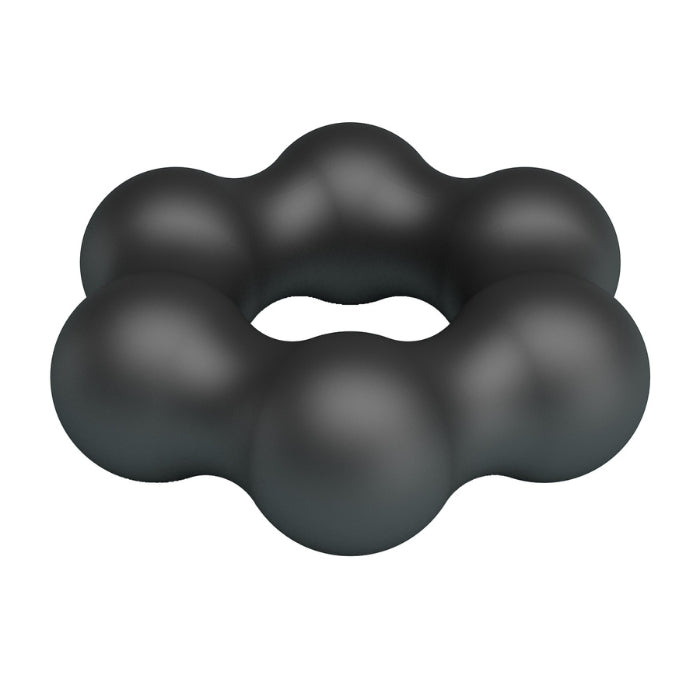 Crazy Bull Clauzell black matte silicone cock ring with cloud design