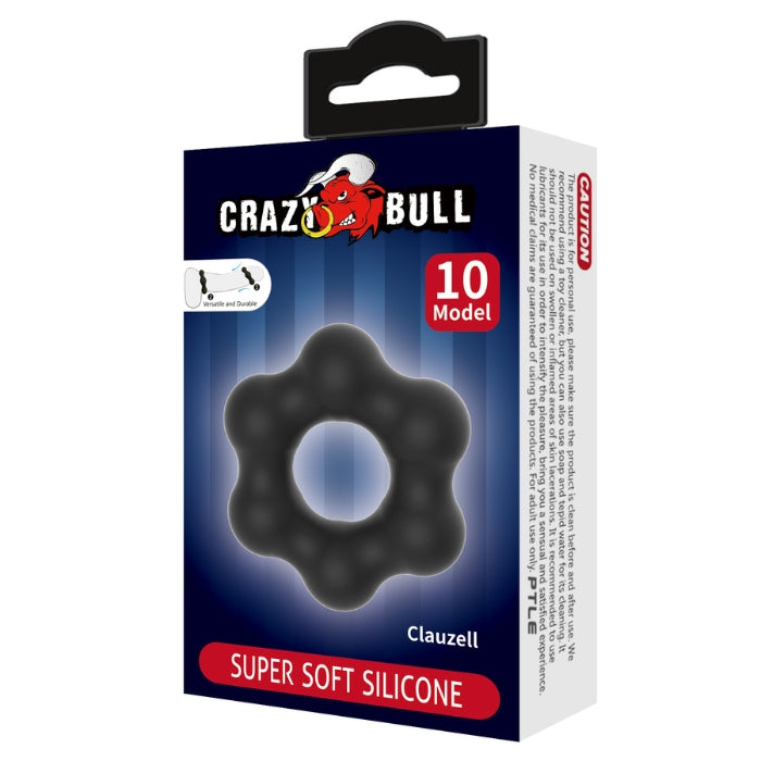 Black Crazy Bull Clauzell flower-shaped silicone anal ring