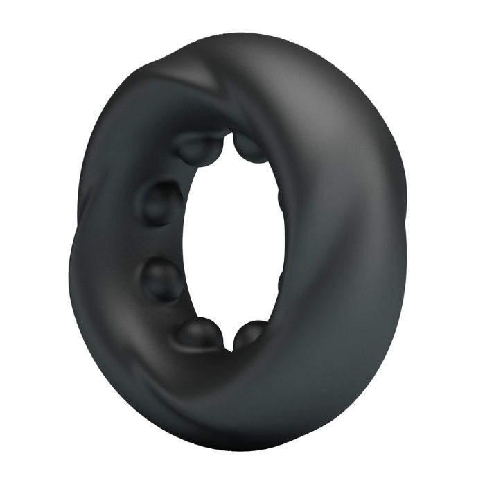 Black Crazy Bull Daquez cock ring with textured inner protrusions