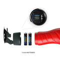 Crazy Bull Delia red car light with suction cup base and battery compartment