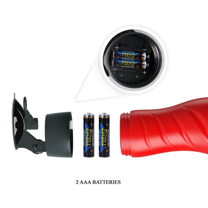Crazy Bull Delia red car light with suction cup base and battery compartment