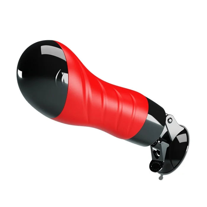 Crazy Bull Delia red vibrating masturbator with suction cup base