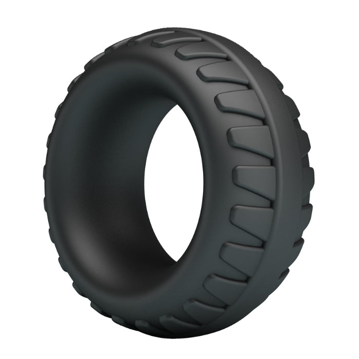 Black Crazy Bull Dilson cock ring with rugged tire tread design