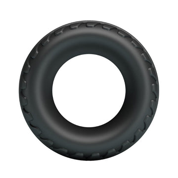 Crazy Bull Dilson cock ring in black rubber with textured ridged edge