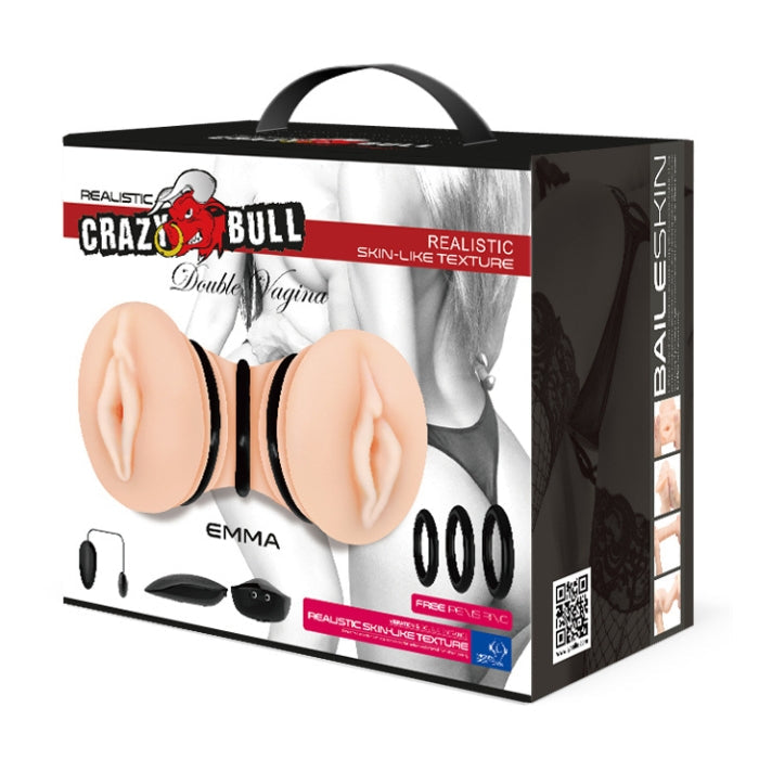Crazy Bull Emma double vagina toy with realistic texture and black accents