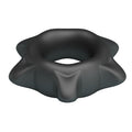 Crazy Bull Ethaniel black silicone cock ring with petal textured edge