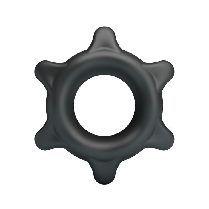 Crazy Bull Ethaniel black silicone gear-shaped cock ring