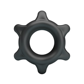 Crazy Bull Ethaniel black silicone gear-shaped cock ring