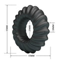 Black Crazy Bull Fitz cock ring, ribbed silicone, 55mm diameter