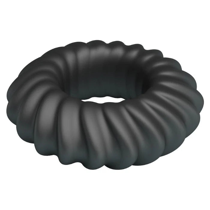 Black ribbed silicone Crazy Bull Fitz cock ring