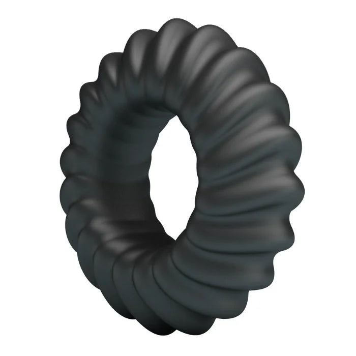 Black ribbed silicone Crazy Bull Fitz cock ring