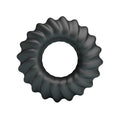 Crazy Bull Fitz black textured silicone cock ring with ribbed design