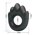 Crazy Bull Habert cock ring: black silicone paw design, 65mm tall, 60mm wide