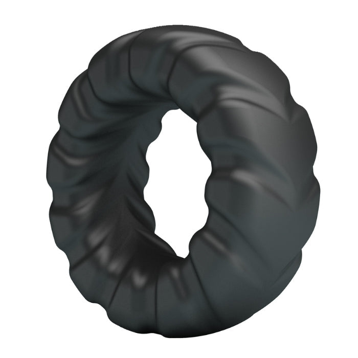 Crazy Bull Jeriko cock ring in black textured rubber