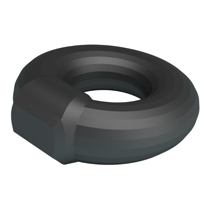 Crazy Bull Kayke black rubber cock ring with hexagonal retaining ring