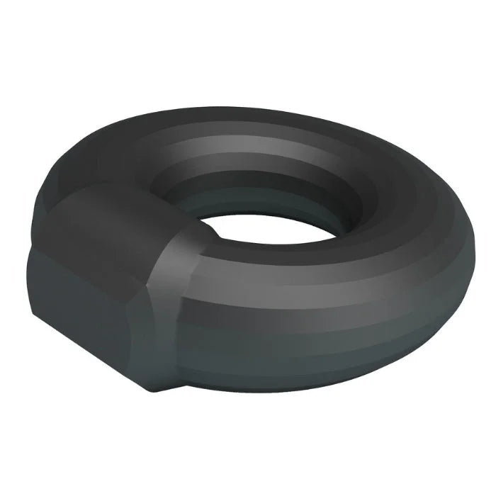Crazy Bull Kayke black rubber cock ring with hexagonal retaining ring