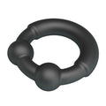 Crazy Bull Meco cock ring in black silicone with side beads