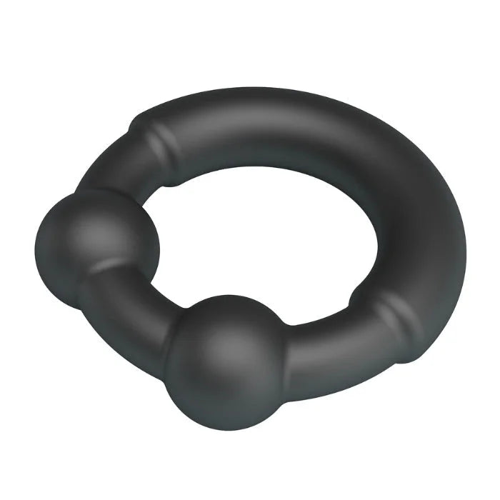 Crazy Bull Meco cock ring in black silicone with side beads