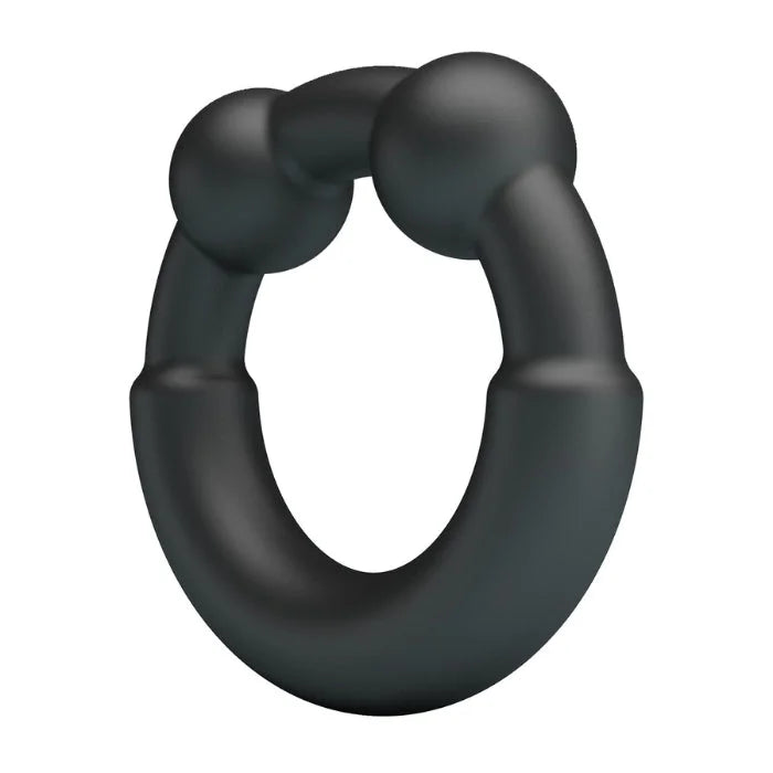 Black Crazy Bull Meco cock ring with silicone beads