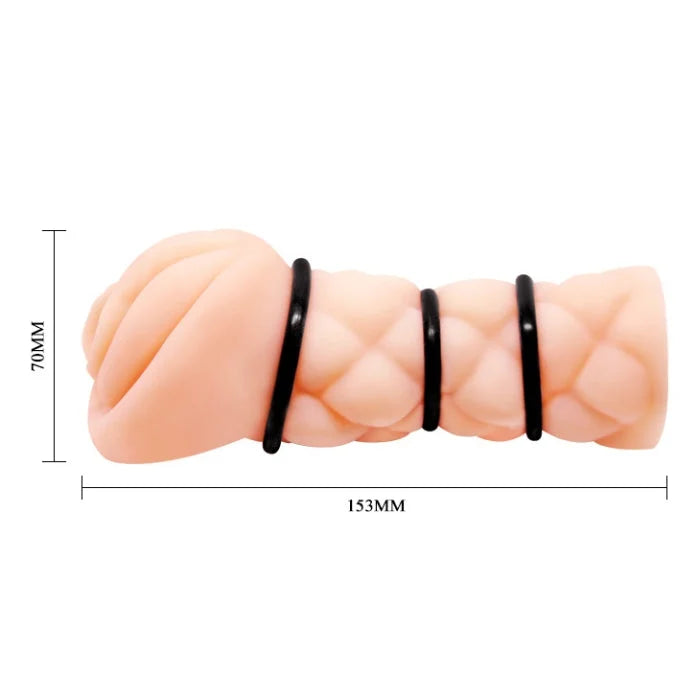 Crazy Bull Michelle firm vagina masturbator with peach silicone toy and black rings