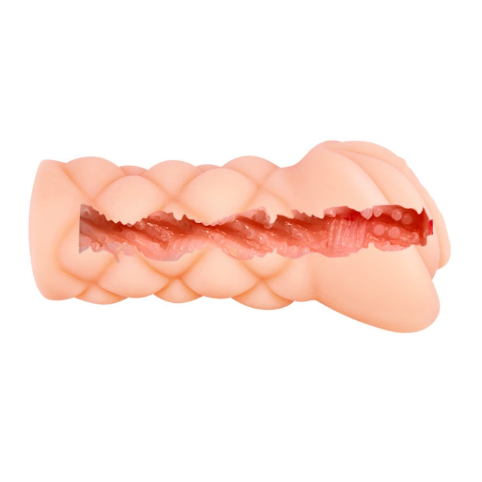 Pink ribbed silicone anal plug in Crazy Bull Michelle masturbator