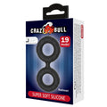 Black Crazy Bull Radwan double cock ring in super soft silicone