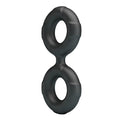 Black Crazy Bull Radwan double cock ring in silicone