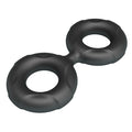 Black Crazy Bull Radwan double cock ring in silicone