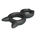 Black Crazy Bull Toran double cock ring with textured pointed tips