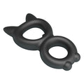 Black Crazy Bull Toran double cock ring toy, cat-shaped with ears and paws