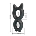 Crazy Bull Toran double cock ring black silicone cat toy 93mm tall