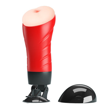 Crazy Bull Vagina red silicone dildo with bull vagina vibrating textured grip