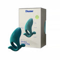 Teal silicone cock ring designed for couples with vibrating feature named dame hug vibrating couples ring green