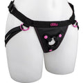 The durable 4-way adjustable straps feature an easy-close clip and fit thighs up to 30