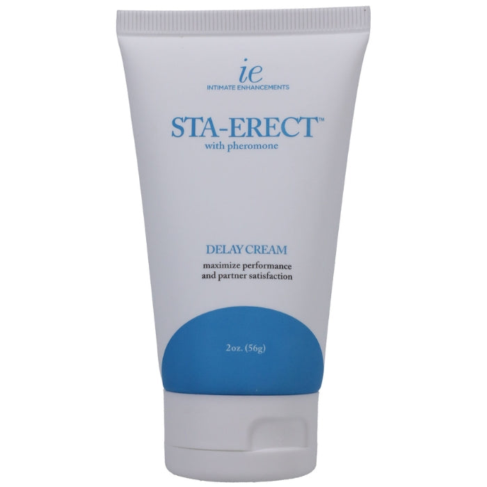 Get more banging for your buck with Doc Johnson's Sta-Erect Cream. This powerful male genital desensitizer contains 7.5% Benzocaine, which helps men delay or prevent premature ejaculation. Odorless and tasteless.