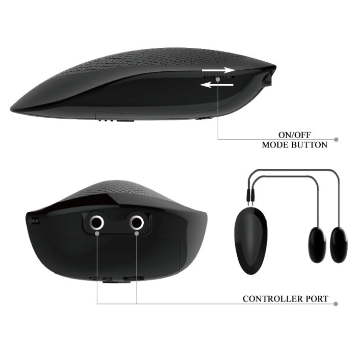 Sleek black computer mouse for Dog Style Masturbator with textured internally buttons