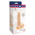 Beige realistic straight dildo Don Jon Light 7.4in with pronounced glans body-safe PVC