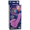 Pink silicone vibrating teaser toy by glow bliss with flexible body for dual stimulation double trouble glow in the dark